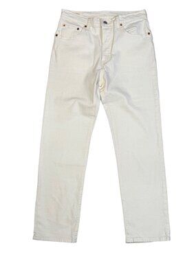 Levi's 501 Womens Off-White Button Fly Straight Leg Jeans W29 L28 Cotton Denim